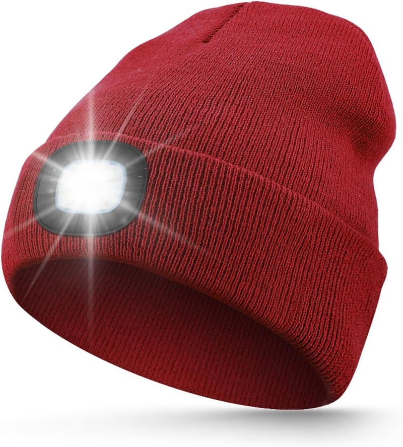 MOXTOYU Unisex Beanie with Light, USB Rechargeable LED Headlamp Hat, Christmas Stocking Stuffers Gifts - Image 1